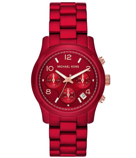 michael kors red coated watch.